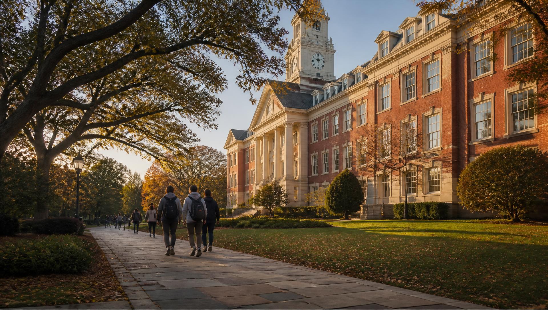 Anthem University Online & Worldwide campus hall at golden hour